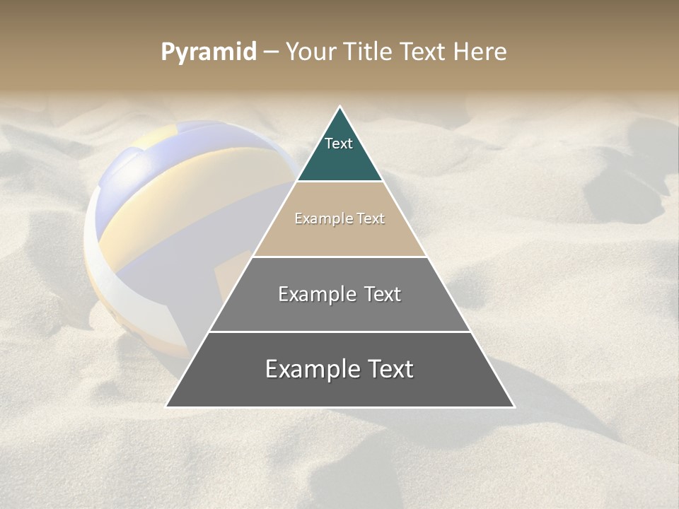 A Volley Ball On A Sandy Beach Powerpoint Template PowerPoint Template
