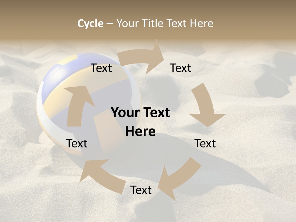 A Volley Ball On A Sandy Beach Powerpoint Template PowerPoint Template