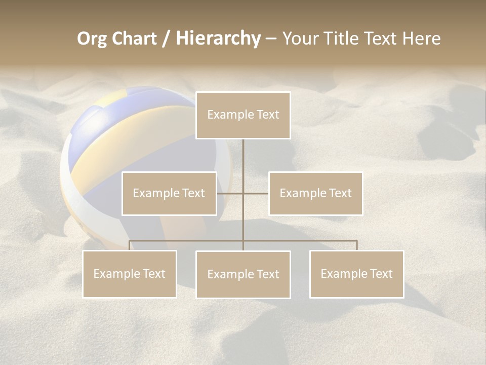 A Volley Ball On A Sandy Beach Powerpoint Template PowerPoint Template