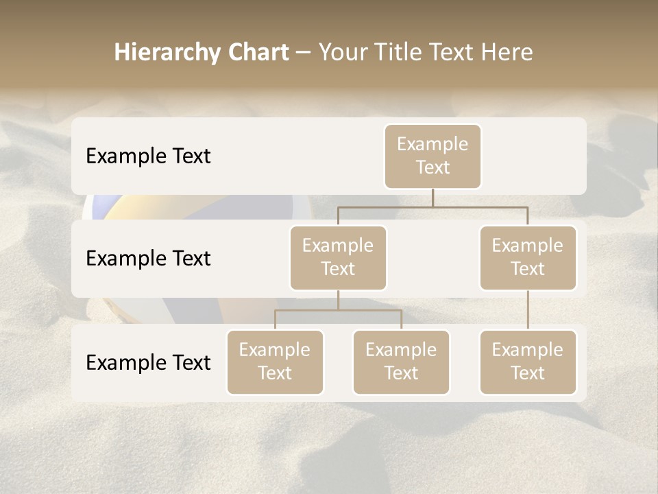 A Volley Ball On A Sandy Beach Powerpoint Template PowerPoint Template