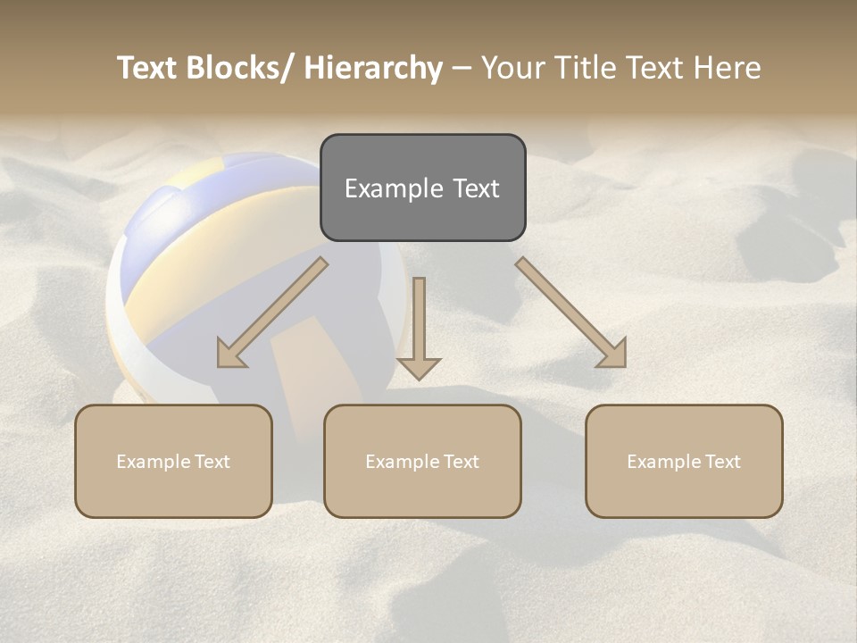 A Volley Ball On A Sandy Beach Powerpoint Template PowerPoint Template