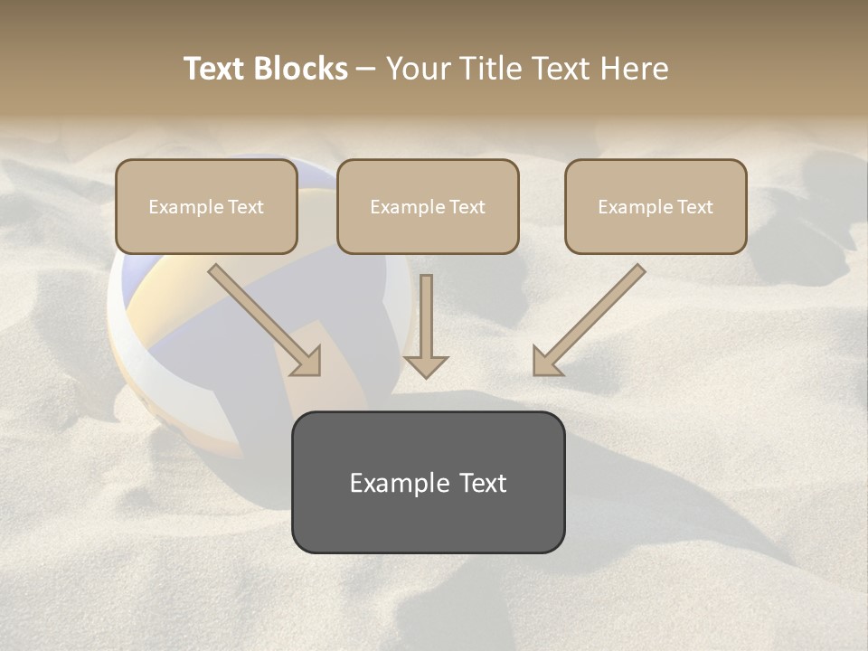 A Volley Ball On A Sandy Beach Powerpoint Template PowerPoint Template