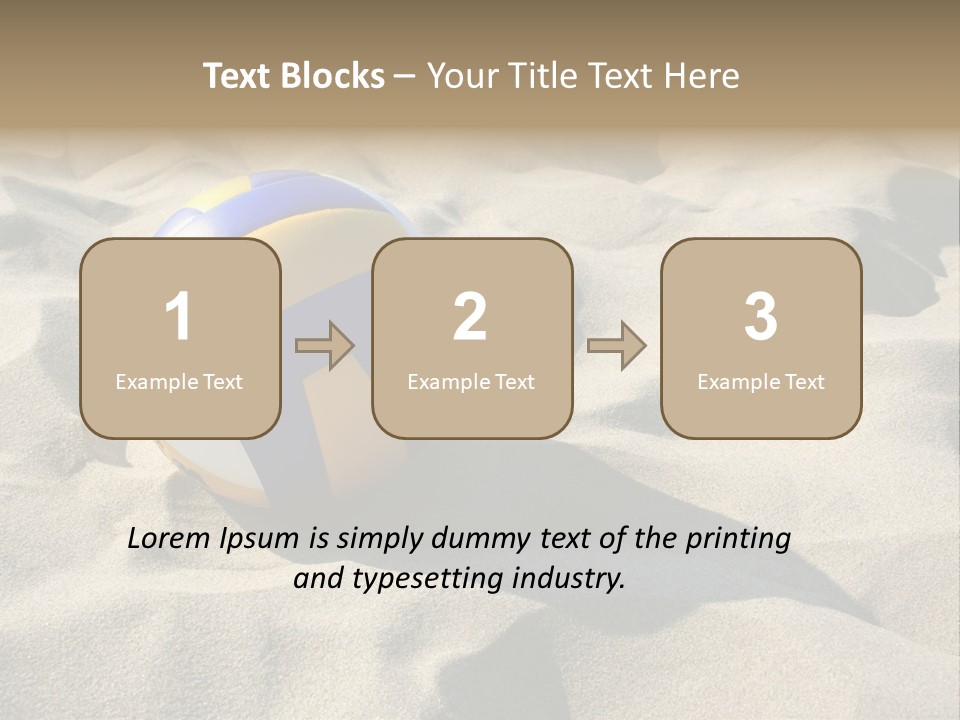 A Volley Ball On A Sandy Beach Powerpoint Template PowerPoint Template