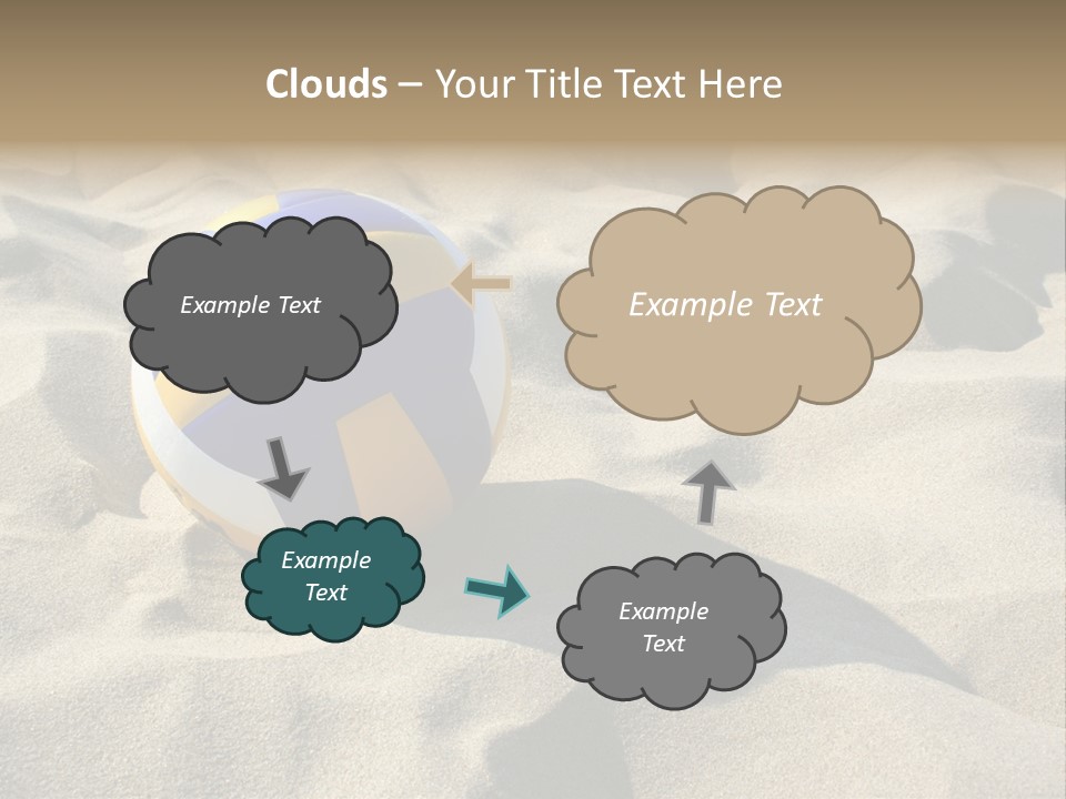 A Volley Ball On A Sandy Beach Powerpoint Template PowerPoint Template