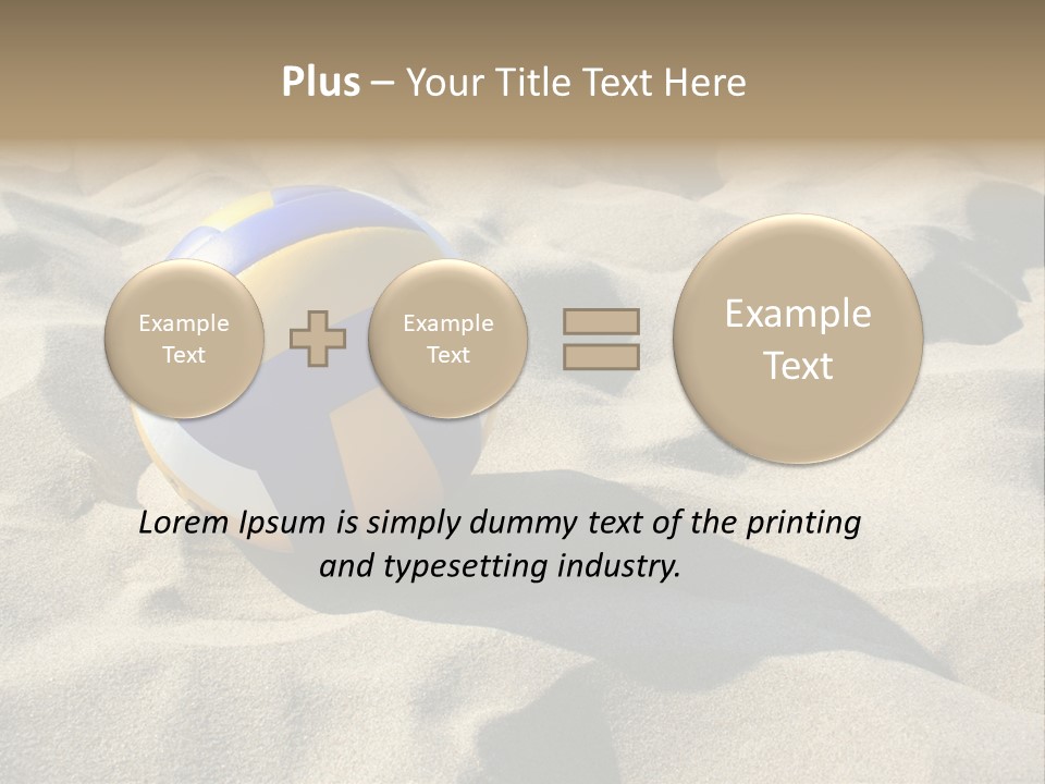 A Volley Ball On A Sandy Beach Powerpoint Template PowerPoint Template