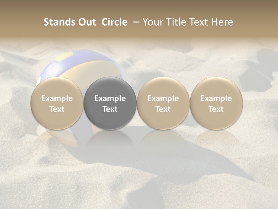 A Volley Ball On A Sandy Beach Powerpoint Template PowerPoint Template