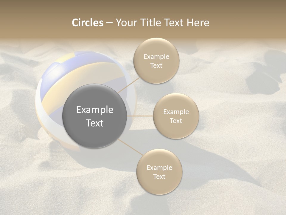 A Volley Ball On A Sandy Beach Powerpoint Template PowerPoint Template