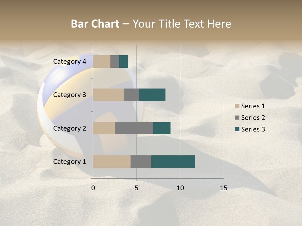 A Volley Ball On A Sandy Beach Powerpoint Template PowerPoint Template