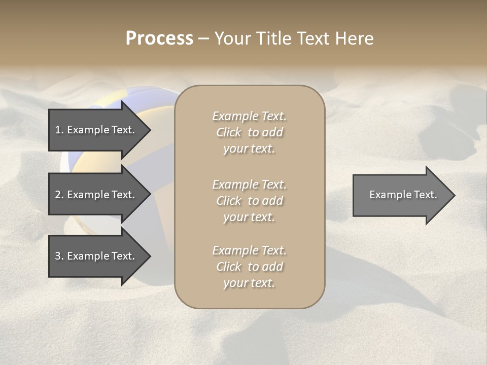 A Volley Ball On A Sandy Beach Powerpoint Template PowerPoint Template