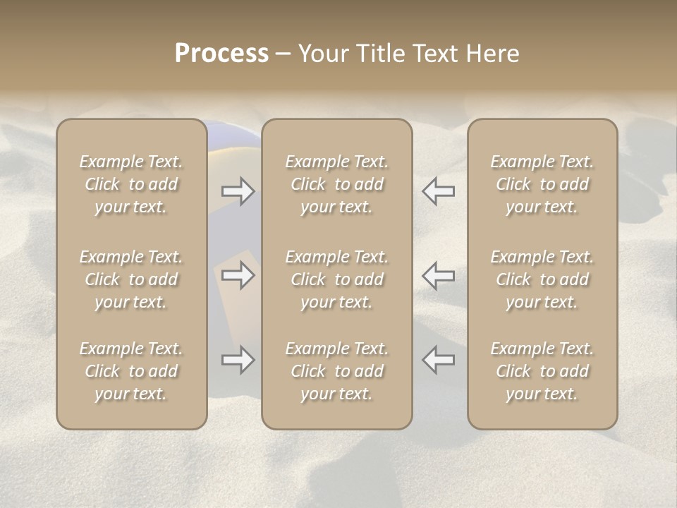 A Volley Ball On A Sandy Beach Powerpoint Template PowerPoint Template