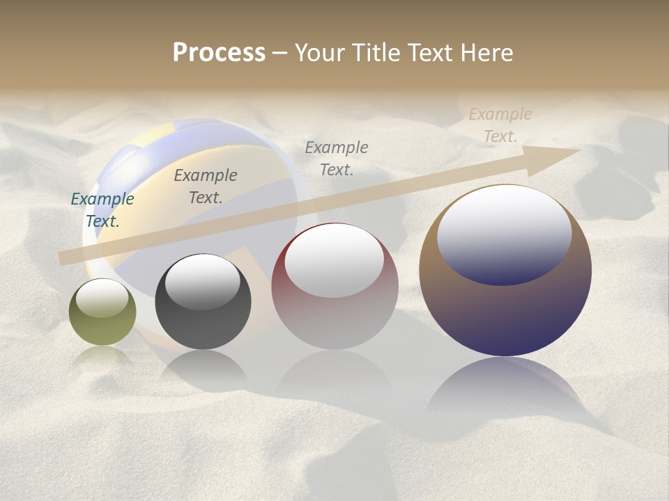 A Volley Ball On A Sandy Beach Powerpoint Template PowerPoint Template