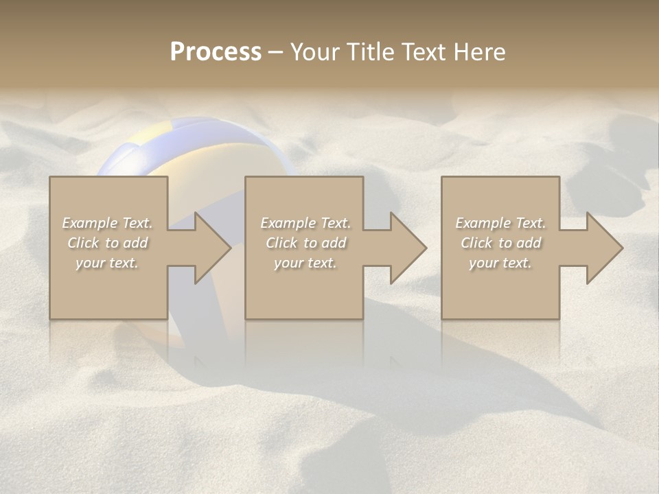 A Volley Ball On A Sandy Beach Powerpoint Template PowerPoint Template