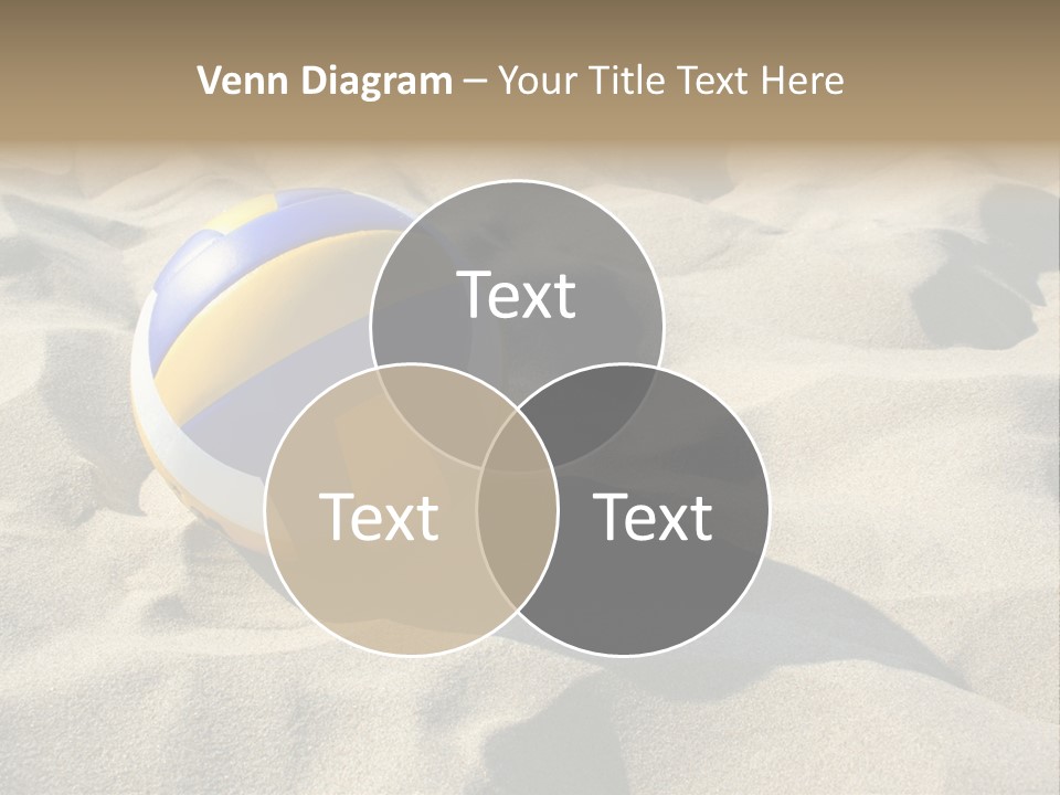 A Volley Ball On A Sandy Beach Powerpoint Template PowerPoint Template