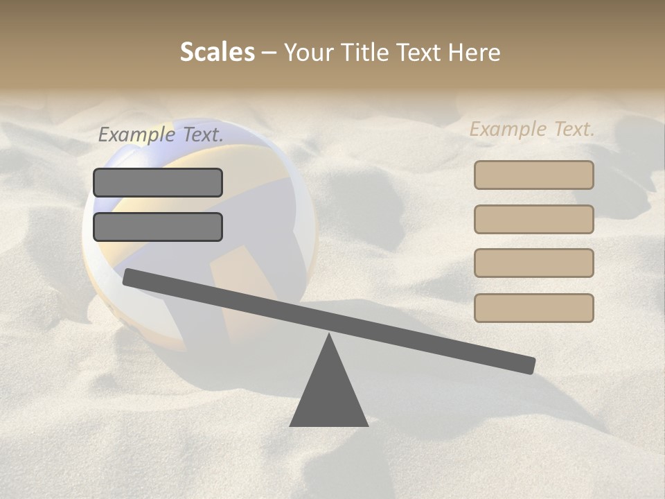 A Volley Ball On A Sandy Beach Powerpoint Template PowerPoint Template