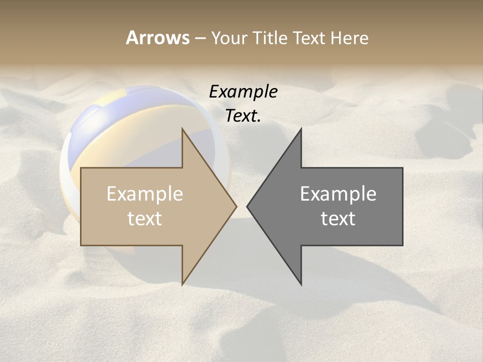 A Volley Ball On A Sandy Beach Powerpoint Template PowerPoint Template