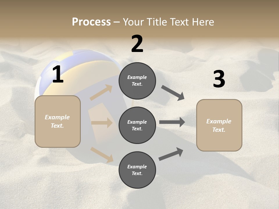 A Volley Ball On A Sandy Beach Powerpoint Template PowerPoint Template