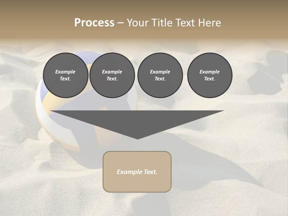 A Volley Ball On A Sandy Beach Powerpoint Template PowerPoint Template