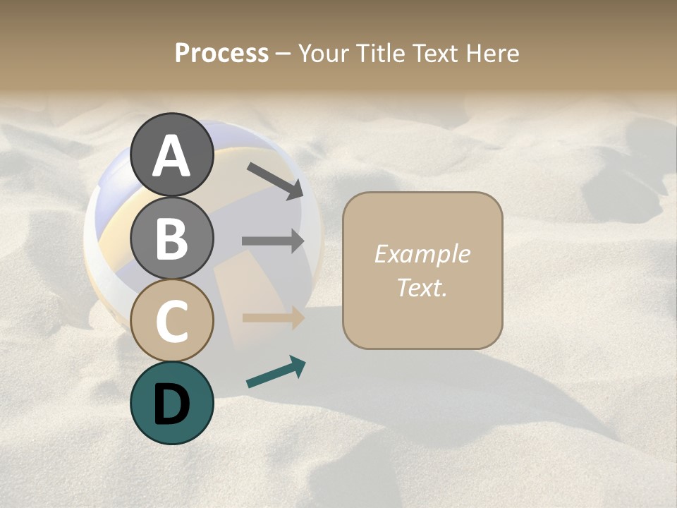 A Volley Ball On A Sandy Beach Powerpoint Template PowerPoint Template