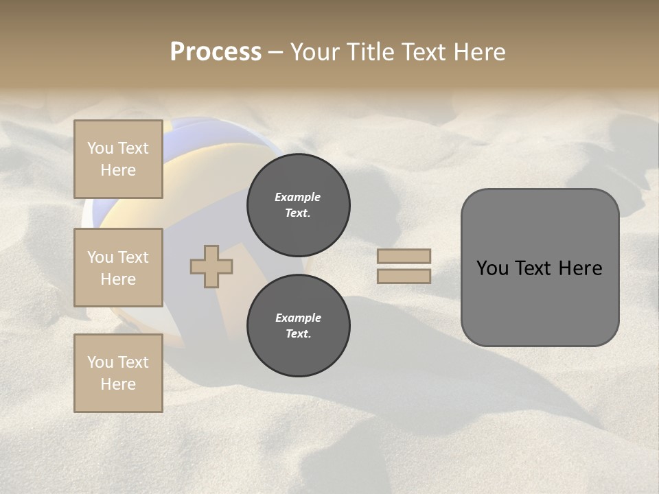 A Volley Ball On A Sandy Beach Powerpoint Template PowerPoint Template
