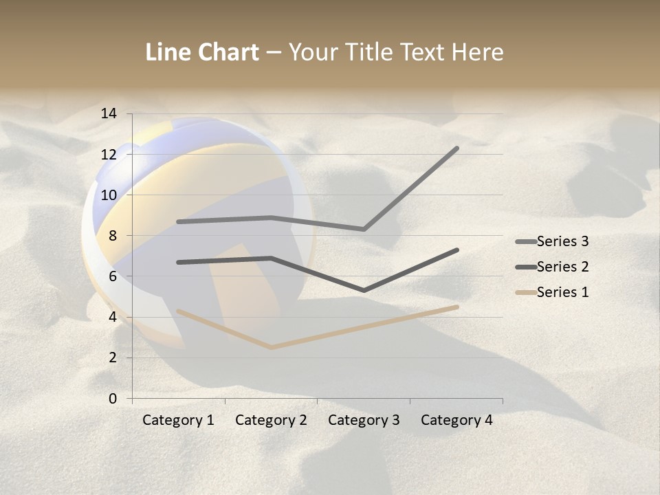 A Volley Ball On A Sandy Beach Powerpoint Template PowerPoint Template