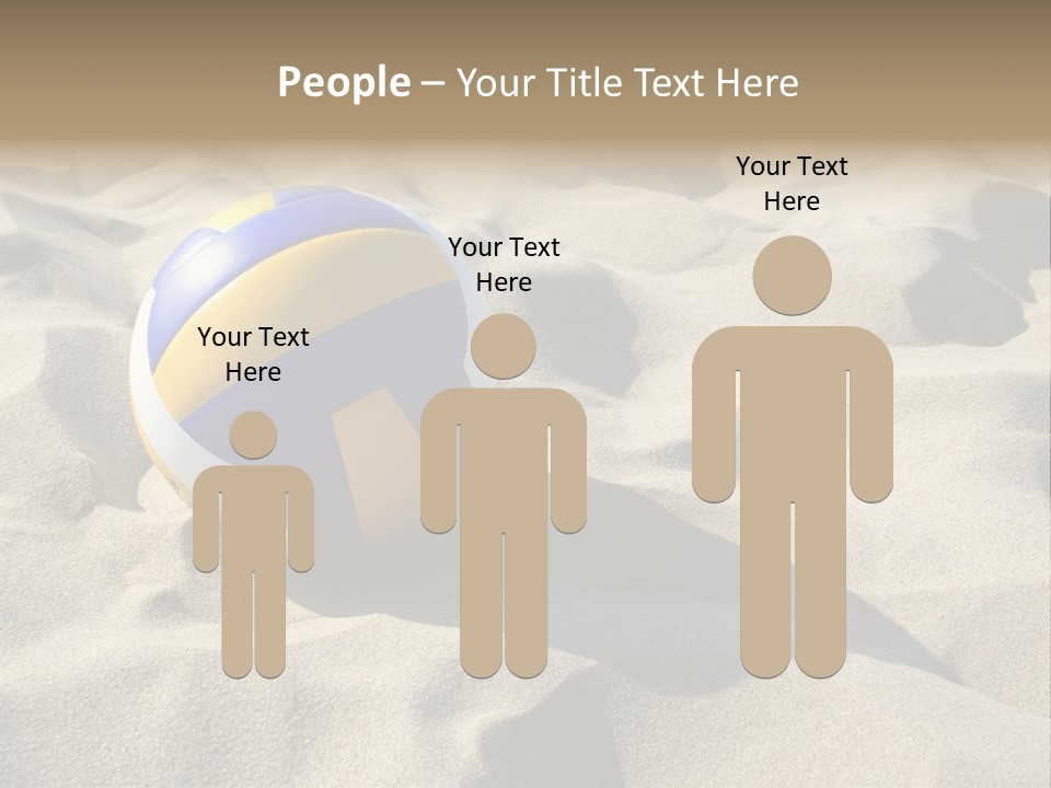 A Volley Ball On A Sandy Beach Powerpoint Template PowerPoint Template