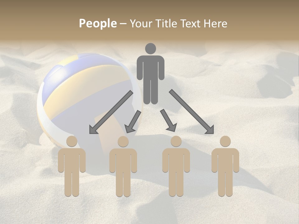 A Volley Ball On A Sandy Beach Powerpoint Template PowerPoint Template