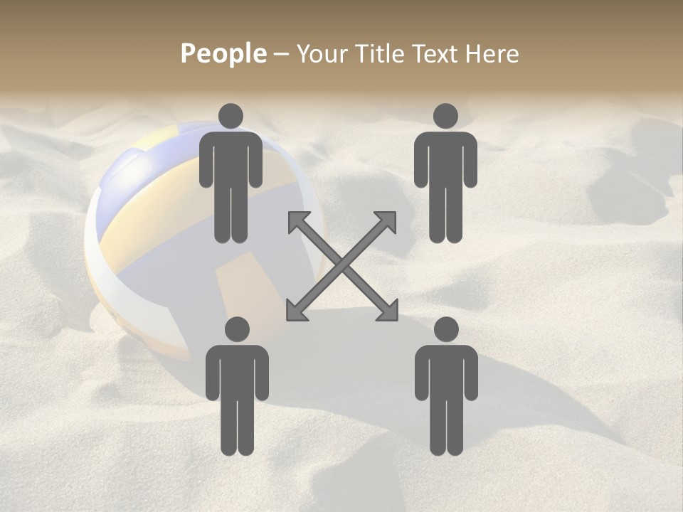 A Volley Ball On A Sandy Beach Powerpoint Template PowerPoint Template