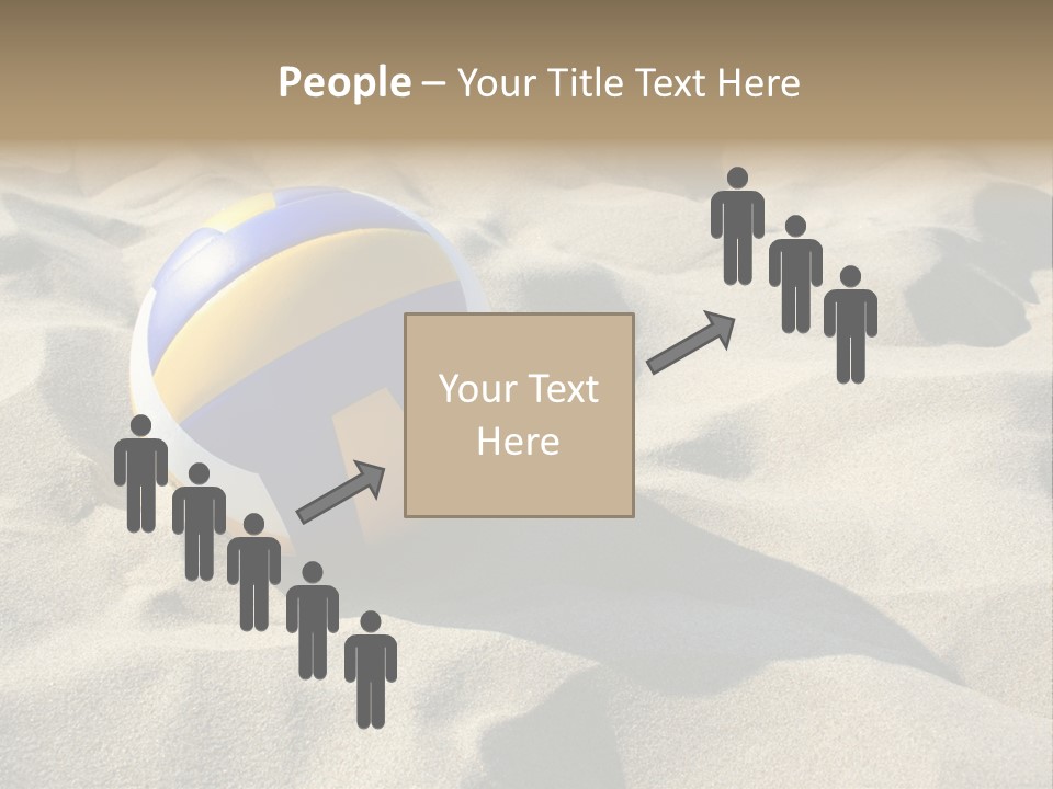 A Volley Ball On A Sandy Beach Powerpoint Template PowerPoint Template