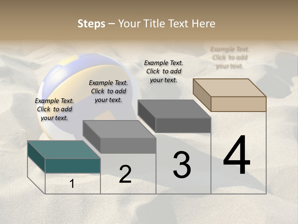 A Volley Ball On A Sandy Beach Powerpoint Template PowerPoint Template