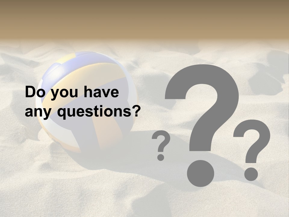 A Volley Ball On A Sandy Beach Powerpoint Template PowerPoint Template