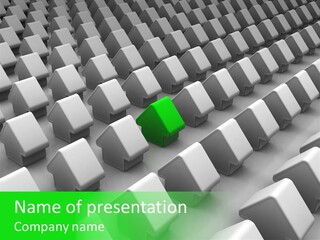 Green House Different From The Others PowerPoint Template