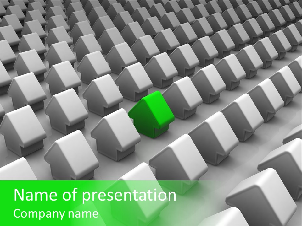 Green House Different From The Others PowerPoint Template