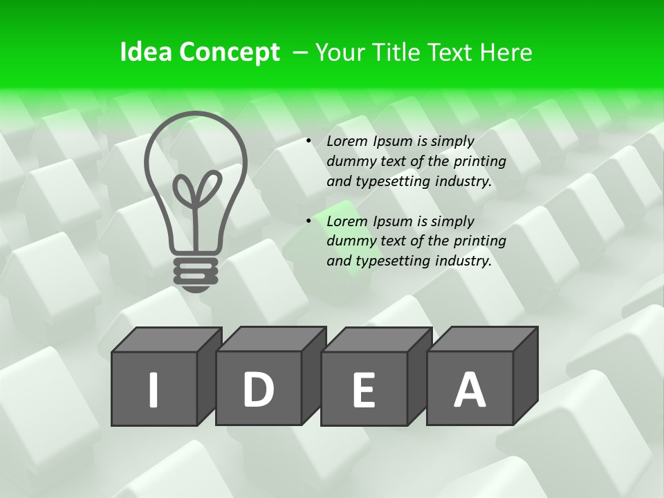 Green House Different From The Others PowerPoint Template