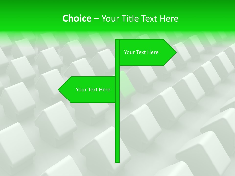 Green House Different From The Others PowerPoint Template