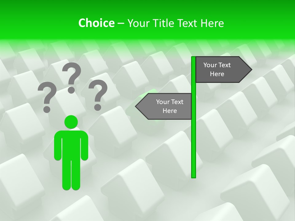 Green House Different From The Others PowerPoint Template