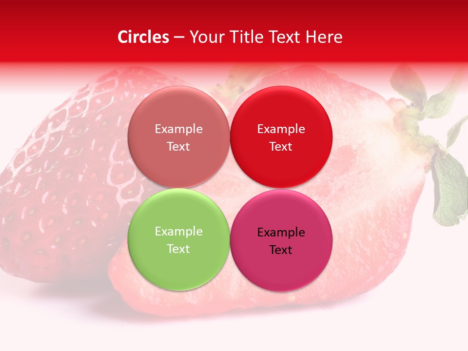 Isolated Fruits - Strawberries On White Background PowerPoint Template