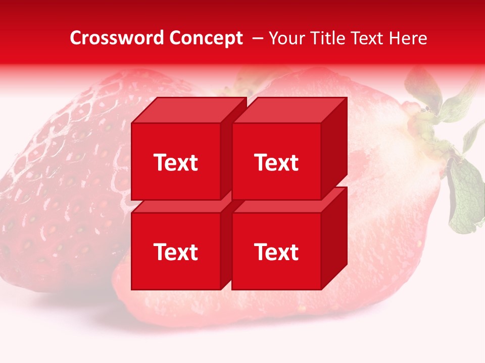 Isolated Fruits - Strawberries On White Background PowerPoint Template