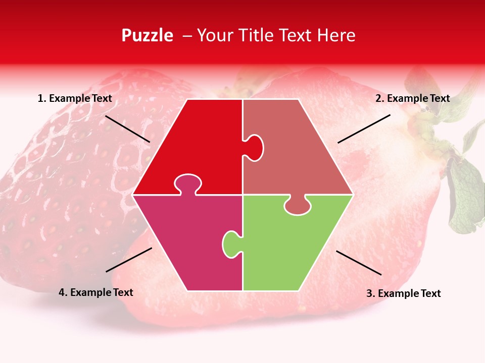 Isolated Fruits - Strawberries On White Background PowerPoint Template