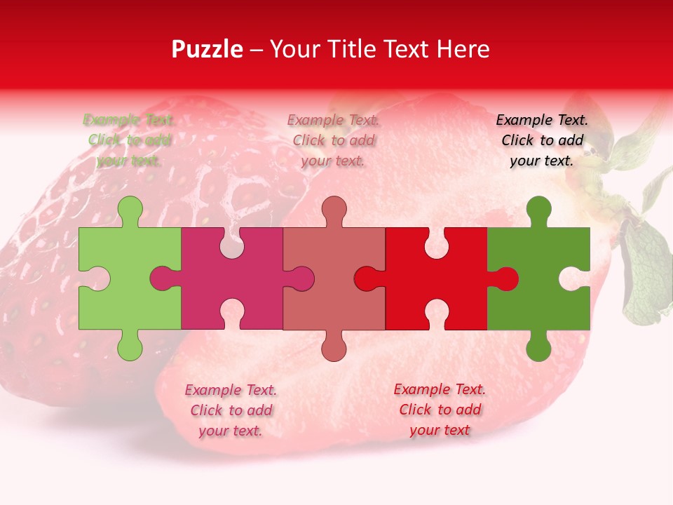 Isolated Fruits - Strawberries On White Background PowerPoint Template