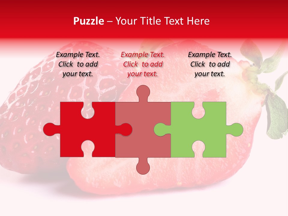 Isolated Fruits - Strawberries On White Background PowerPoint Template