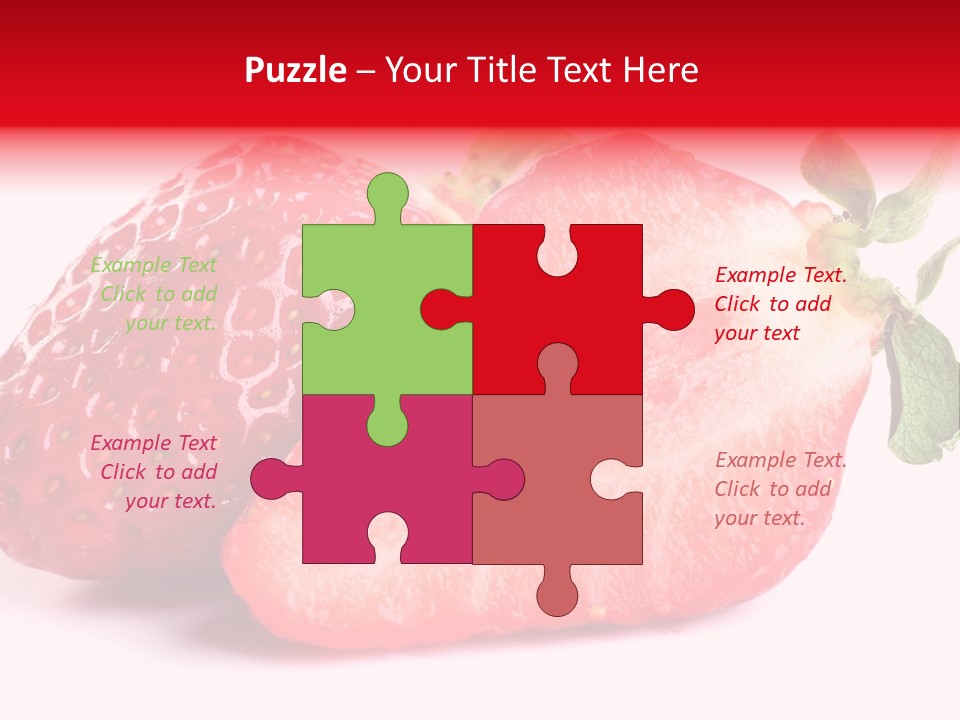 Isolated Fruits - Strawberries On White Background PowerPoint Template