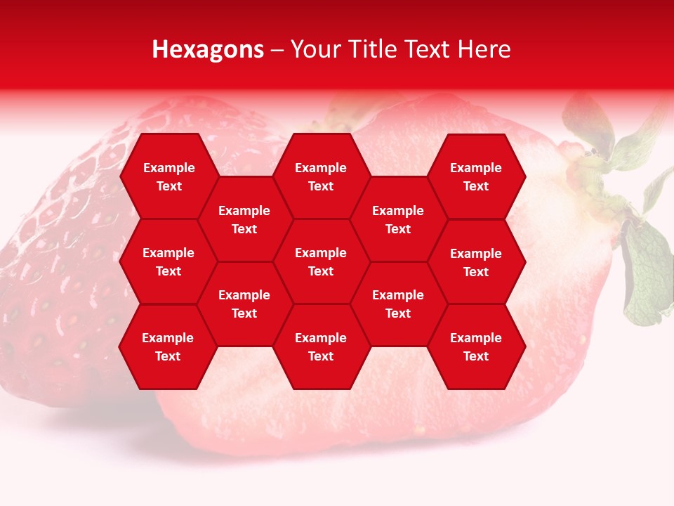 Isolated Fruits - Strawberries On White Background PowerPoint Template