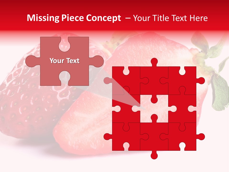 Isolated Fruits - Strawberries On White Background PowerPoint Template