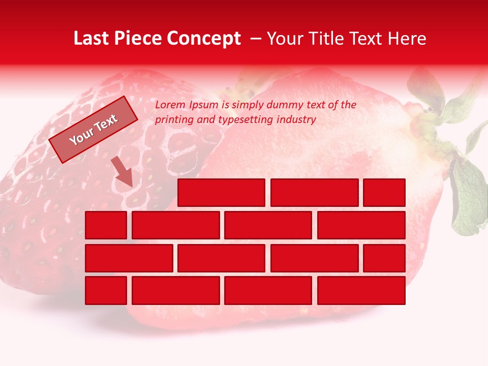 Isolated Fruits - Strawberries On White Background PowerPoint Template