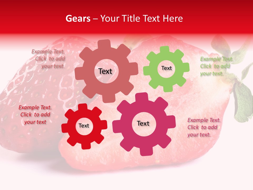 Isolated Fruits - Strawberries On White Background PowerPoint Template