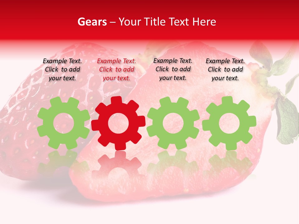 Isolated Fruits - Strawberries On White Background PowerPoint Template