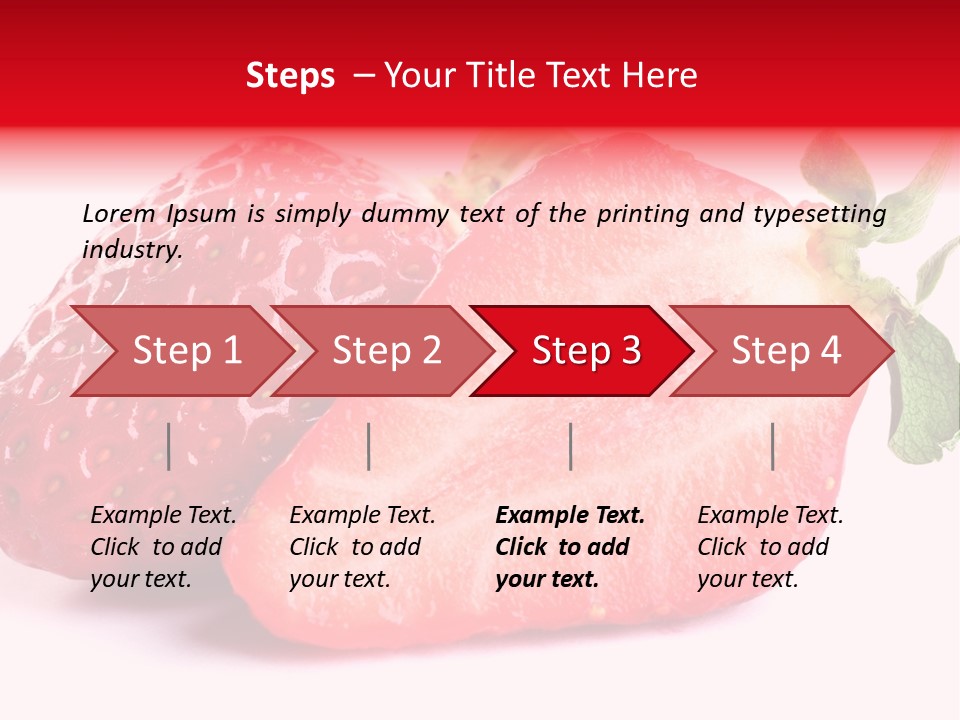 Isolated Fruits - Strawberries On White Background PowerPoint Template