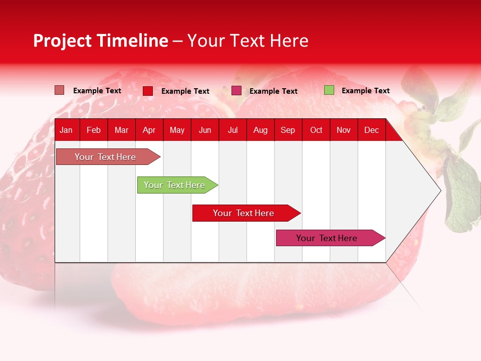 Isolated Fruits - Strawberries On White Background PowerPoint Template