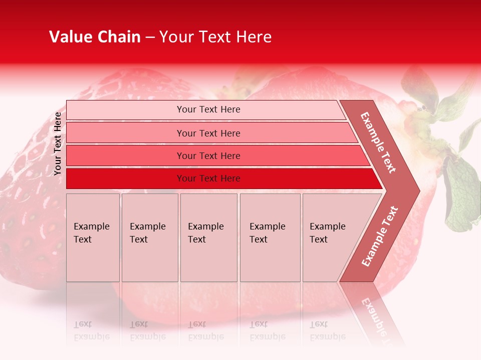Isolated Fruits - Strawberries On White Background PowerPoint Template