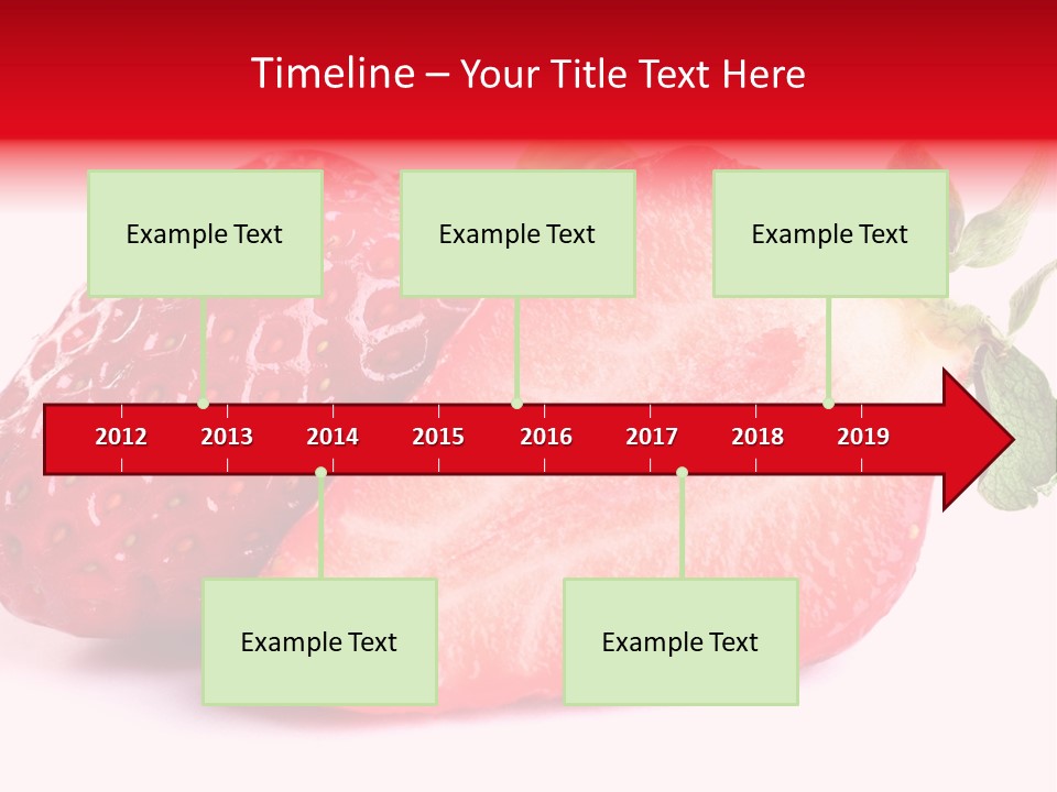 Isolated Fruits - Strawberries On White Background PowerPoint Template